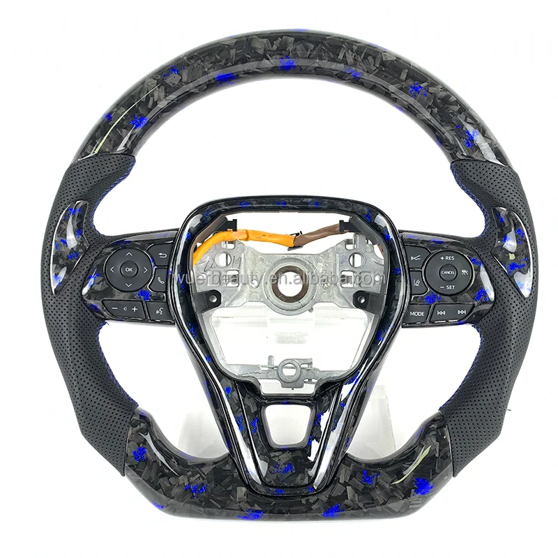 

Перфорированный кожаный руль из углеродного волокна по индивидуальному заказу для Camry Gen 8th Avalon 2018-2023