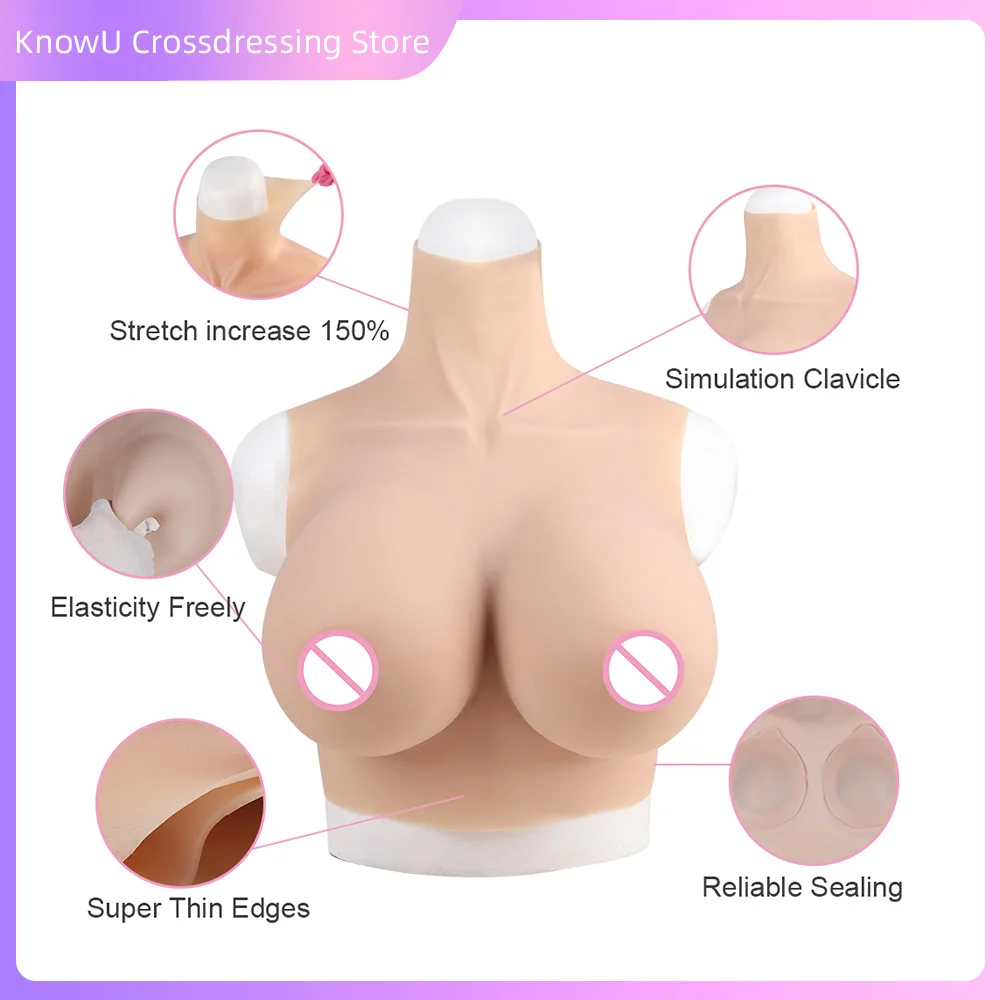 KnowU-Faux seins en silicone pour travestis et transgenres, fausse poitrine, plaque de poitrine, seins énormes, seins sexy, cosplay, drag sissy