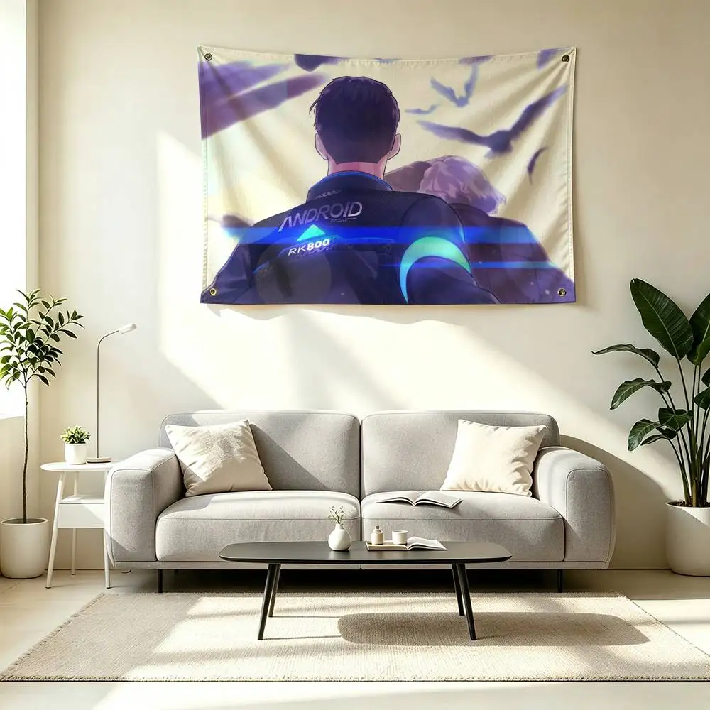 D-Detroit Become Human Game Flag Suitable For Party Club Outdoor Interior Wall Decoration Banner Fans Gift
