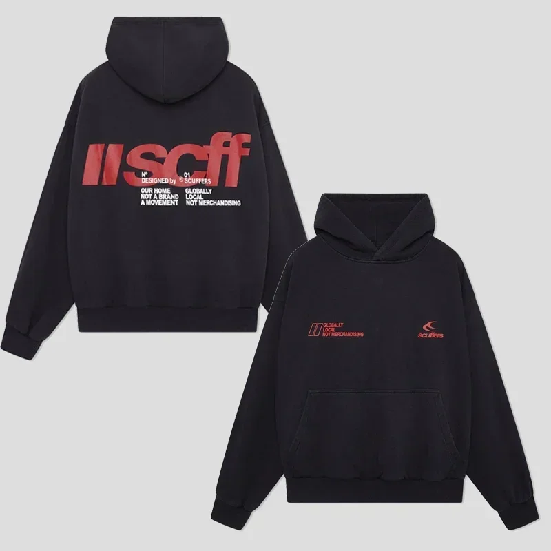 Scuffers Logo Latest Edition Double-sided Print Men's Sports Hoodie Brother Gothic Oversized T-shirt Street Top Y2k Clothes image 4