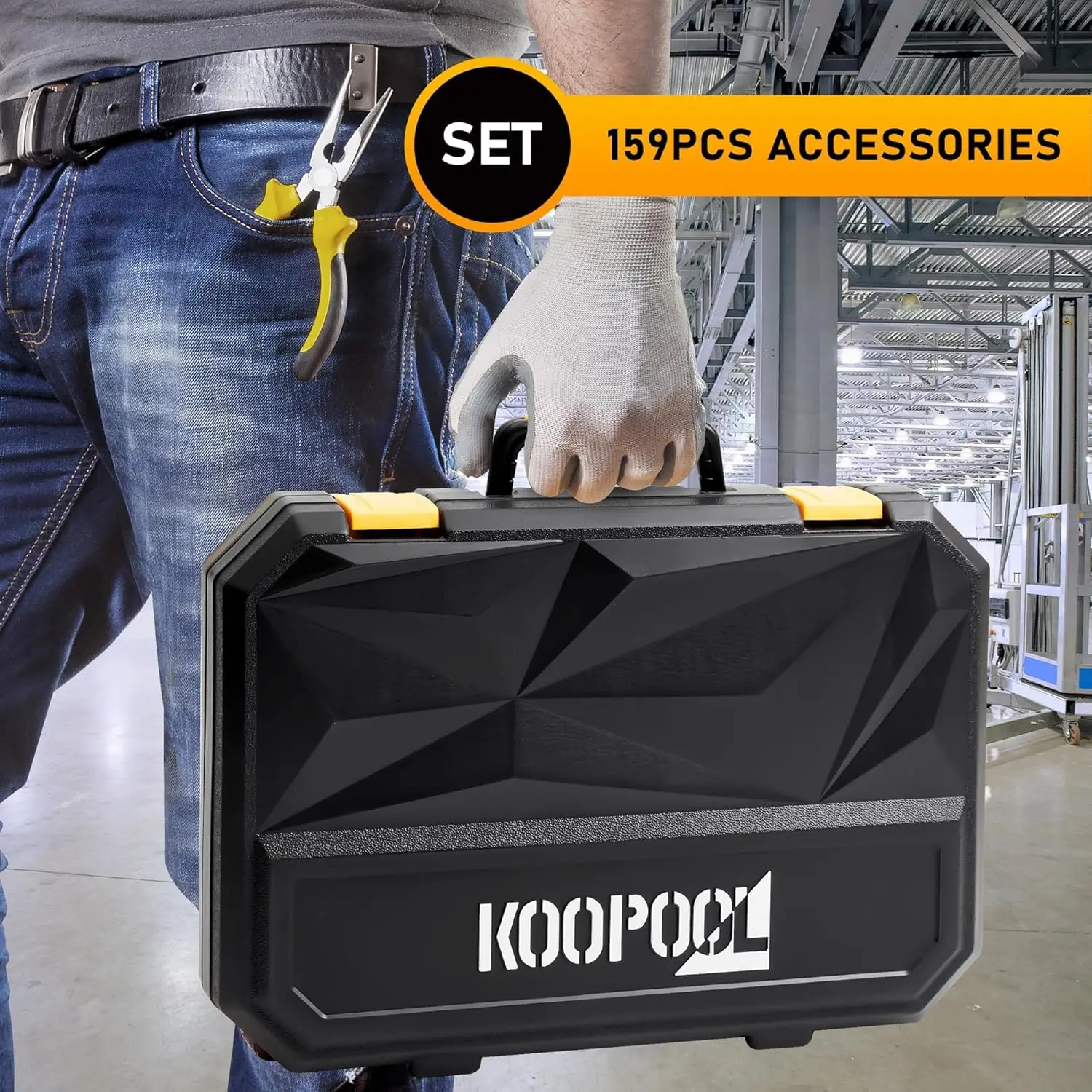 159-Piece Tool Set with Storage Case for Home, Auto Repair, and DIY Projects