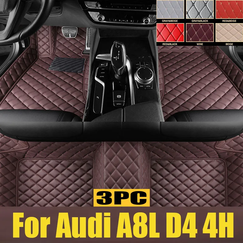 

For Audi A8L D4 4H 2010–2017 Auto Car Floor Mats All-Weather TPE Foot Mats Odorless Pad Waterproof Tray Mat Interior trunk mat