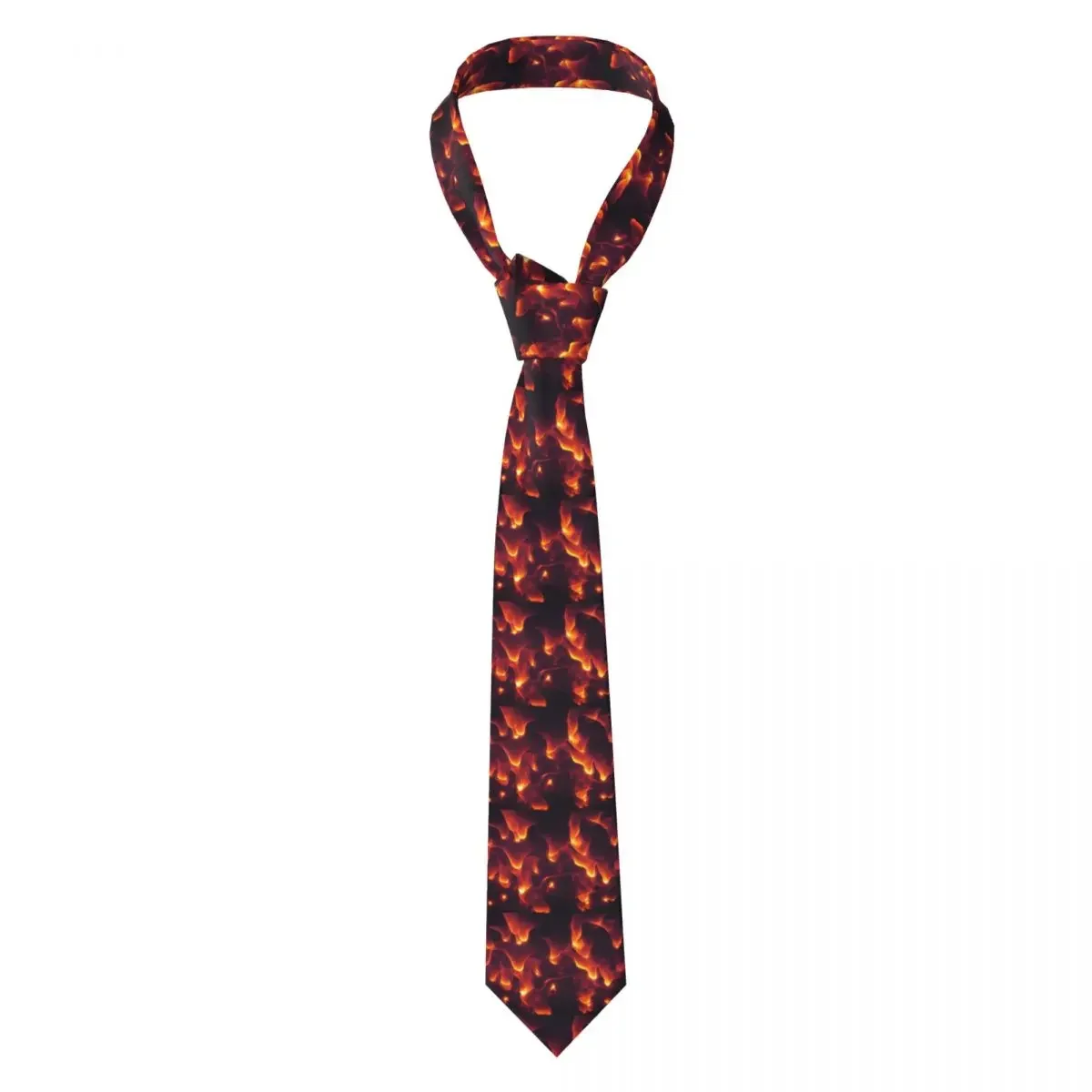 

Mens Tie Slim Skinny Flames Necktie Fashion Free Style for Party Wedding