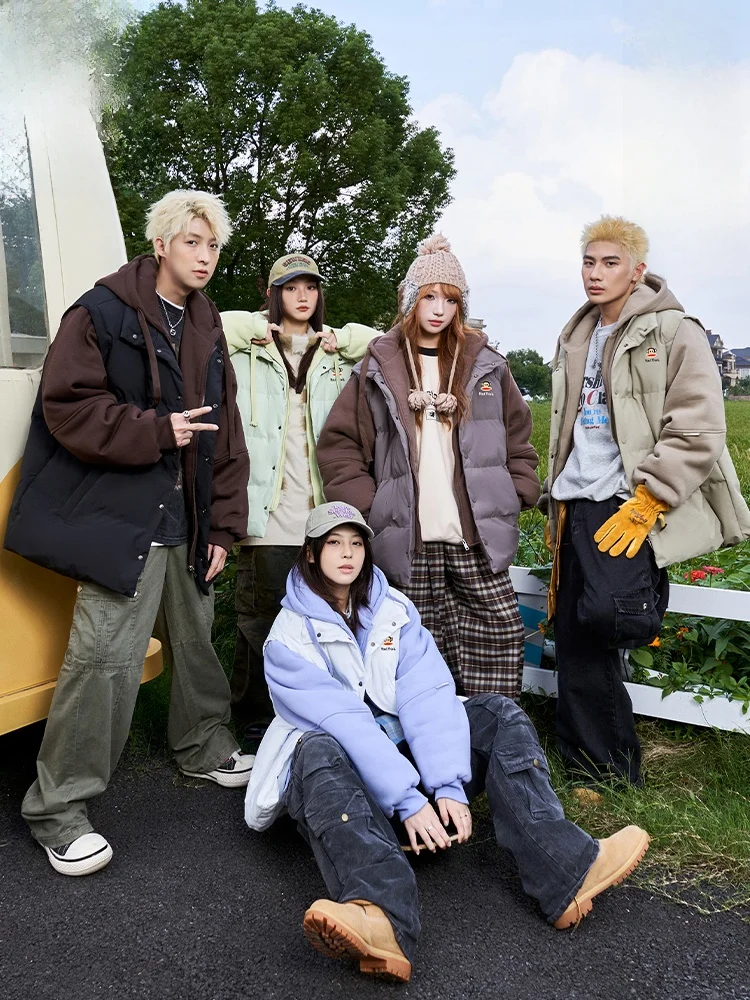 

PaulFrank American Sle Casual Hooded Cotton Jaet Couple's Faion High Street Winter Streetwear Loose Fit Long Sve