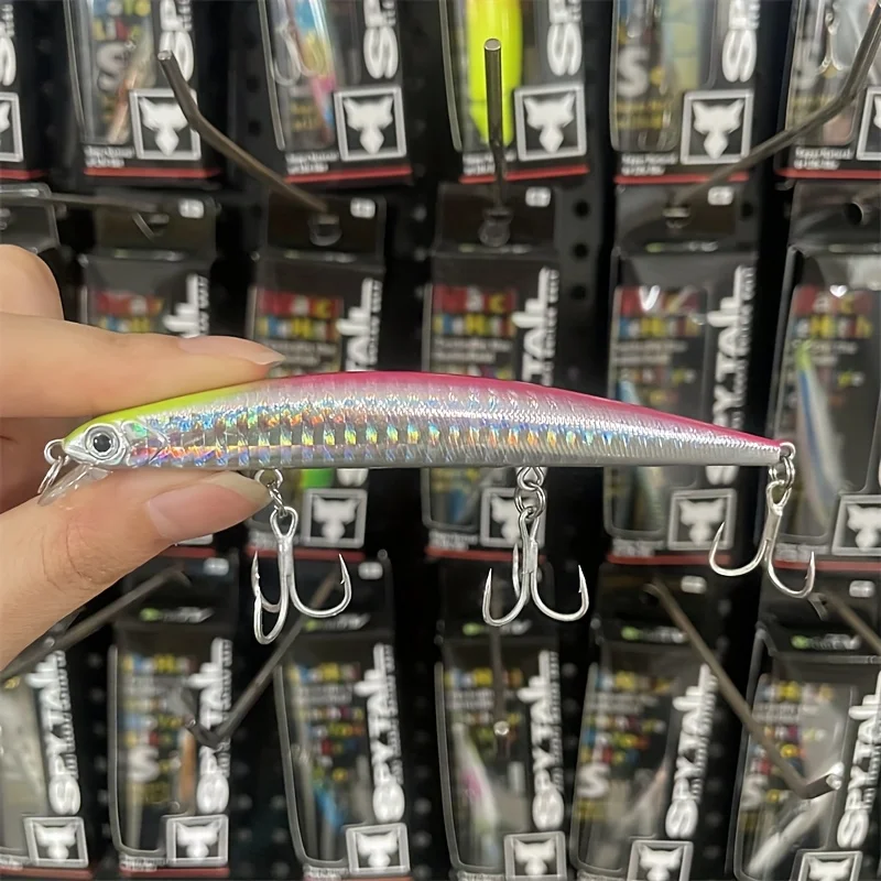 

JACKALLBAIT 8133 Minnow, Long throw lure, Three hook freshwater perch, Mandarin fish, Slow sinking false bait, Hard bait