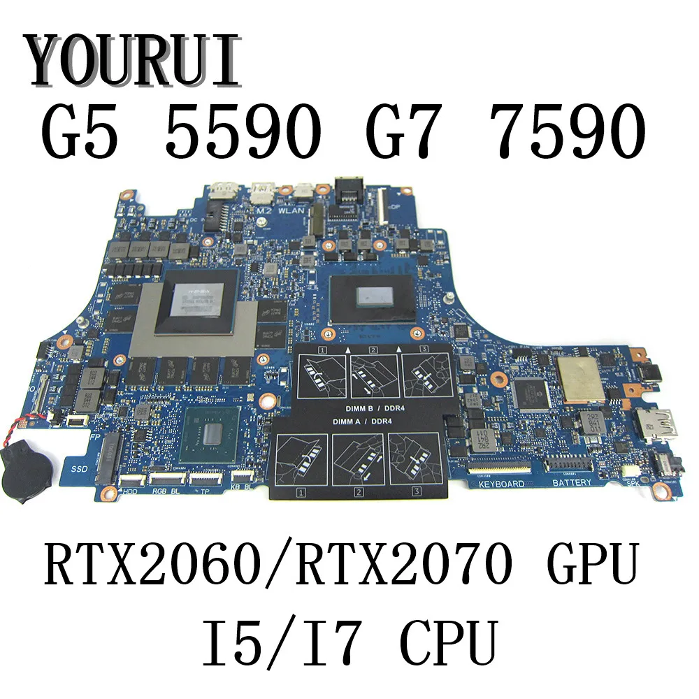 لديل G5 5590 G7 7590 اللوحة الأم للكمبيوتر المحمول مع I5-8300H/I7-8570H/I7-9750H وحدة المعالجة المركزية GTX1050TI/RTX2060/RTX2070 GPU VULCAN15