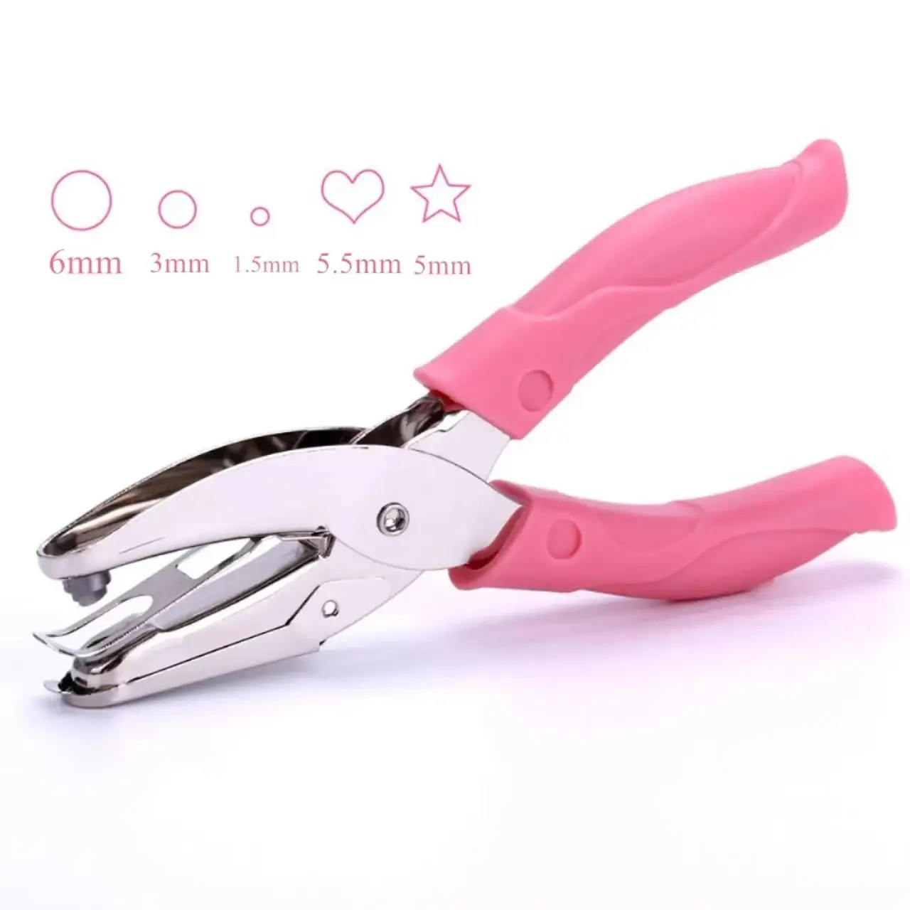 hit productHole Punch Small Metal Single-Hole File Punch Loose-Leaf Student Craft Heart Circle Star Round Shaped Punch Machine