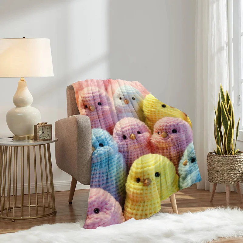 1pc Chick Pattern Flannel Blanket, Lightweight and Soft Blanket, Gift Blanket for Family and Friends. Mother's Day, Father's Day