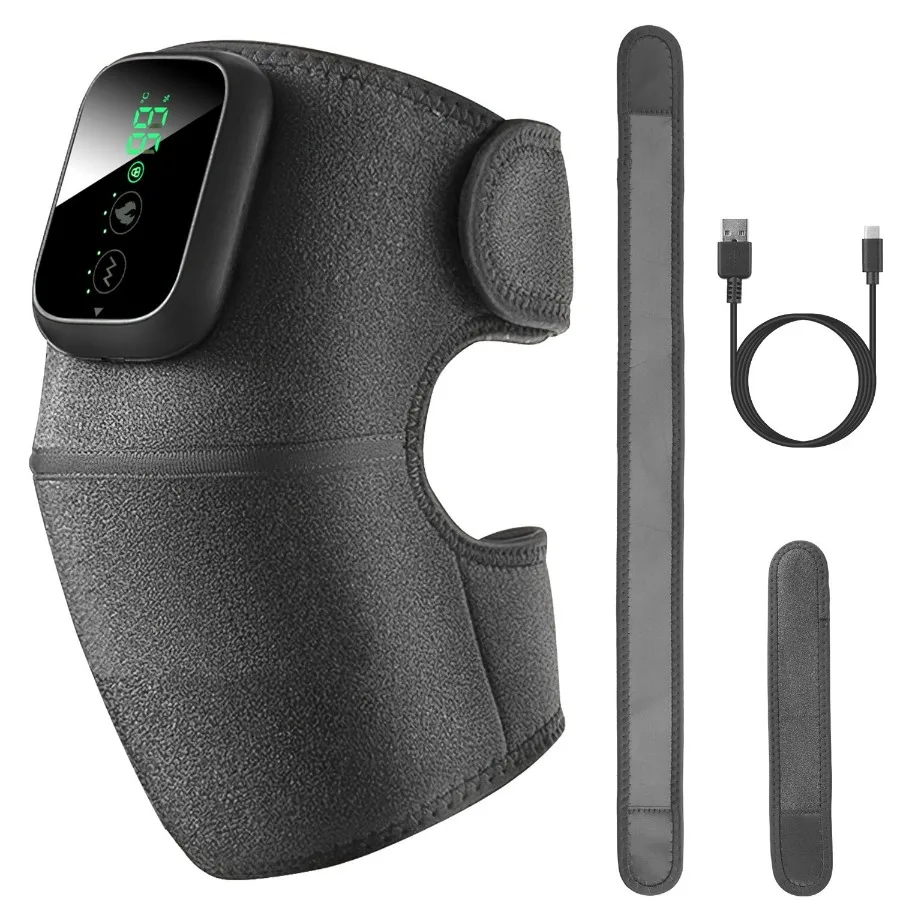 

3In1 Heated Knee Massager Shoulder Heating Pads Elbow Brace with 3 Level Vibration and Heating Modes for Pain Stress Relief