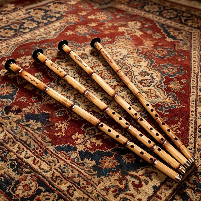 Reed Ney Flute All Pressed A/Bb/C/D Tone Ney Flutes 7 Holes Adults Playing Vertical Flute Traditional Turkish Woodwind Recorder