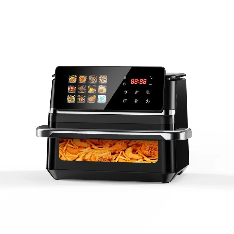 EU plug visual large-capacity air fryer household multifunctional intelligent 12L stainless steel double liner fryer