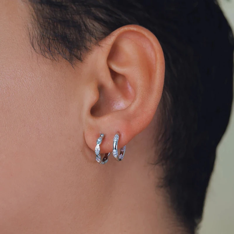 TIANDE Gold Color Snowflake Pattern Hoop Earrings for Women Luxury Zircon Piercing Hoop Earrings 2023 Fashion Jewelry Wholesale