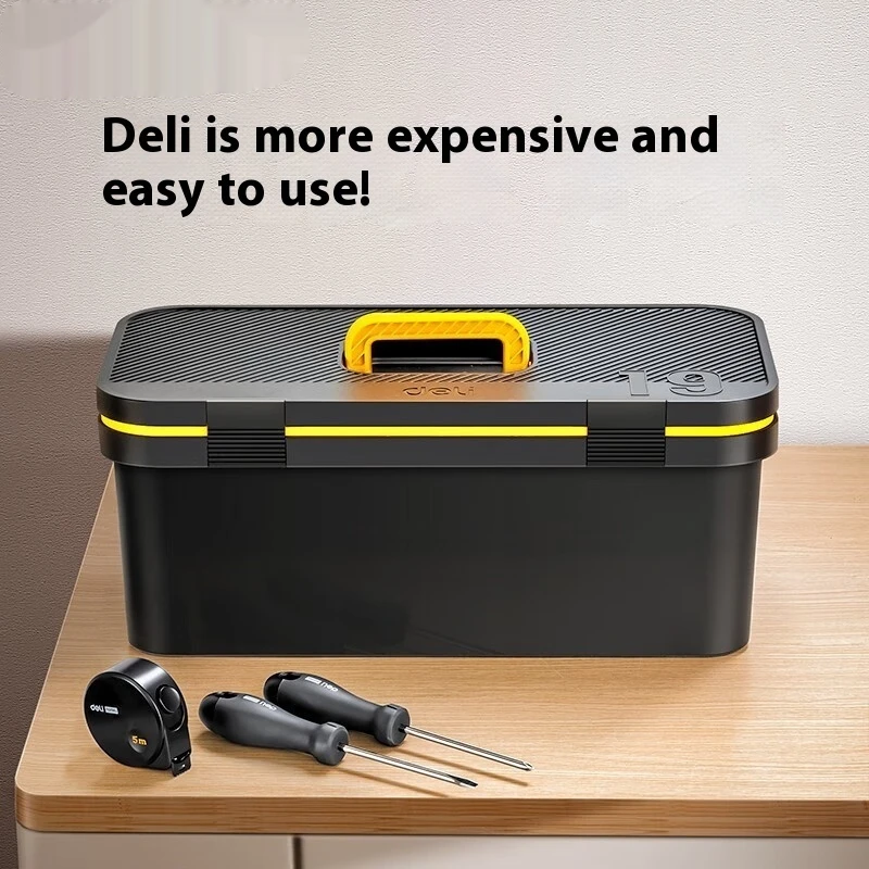 

Deli 15/18 Inch Tool Box Double Layer Large Capacity Household Storage Box Multifunctional Electrician Tool Case Organizer