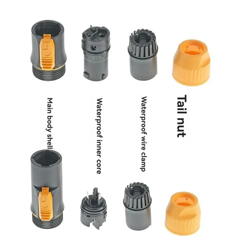 【حار بيع!】10 قطعة 3 دبابيس صحيح قفل موصل التوصيل جاك NAC3FX-W NAC3MX-W PA66 المواد IP65 الصف مقاوم للماء الأصفر