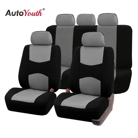 AUTOYOUTH Coprisedili per automobili Polyestor Set completo 5 pezzi adatto per quattro stagioni