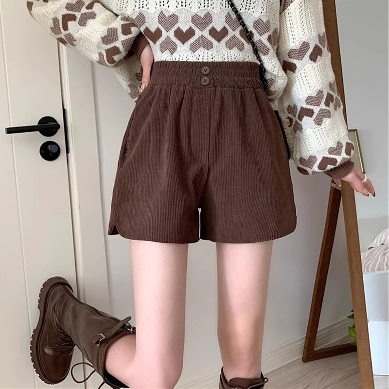 

Модные вельветовые брюки-кюлоты с широкими штанинами для женщин, с высокой талией, осенне-зимние, удобные для повседневной носки