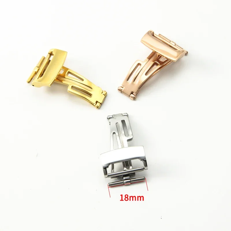 ل AP Oak خاص مريح الغبار الصلبة الفولاذ المقاوم للصدأ للطي مشبك المطاط الجلود الساعات 18 مللي متر اكسسوارات الساعات