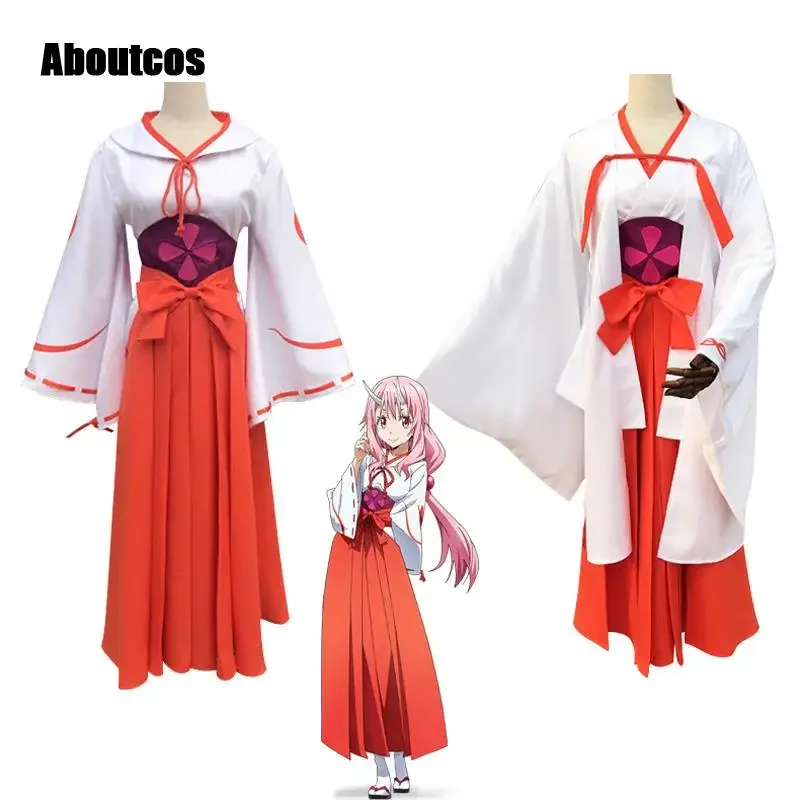 Aboutcos That Time I Got Reincarnated As A Slime TenSura Ogres Shuna Cosplay Japanese Miko Cosplay Costume Full Set Dresses