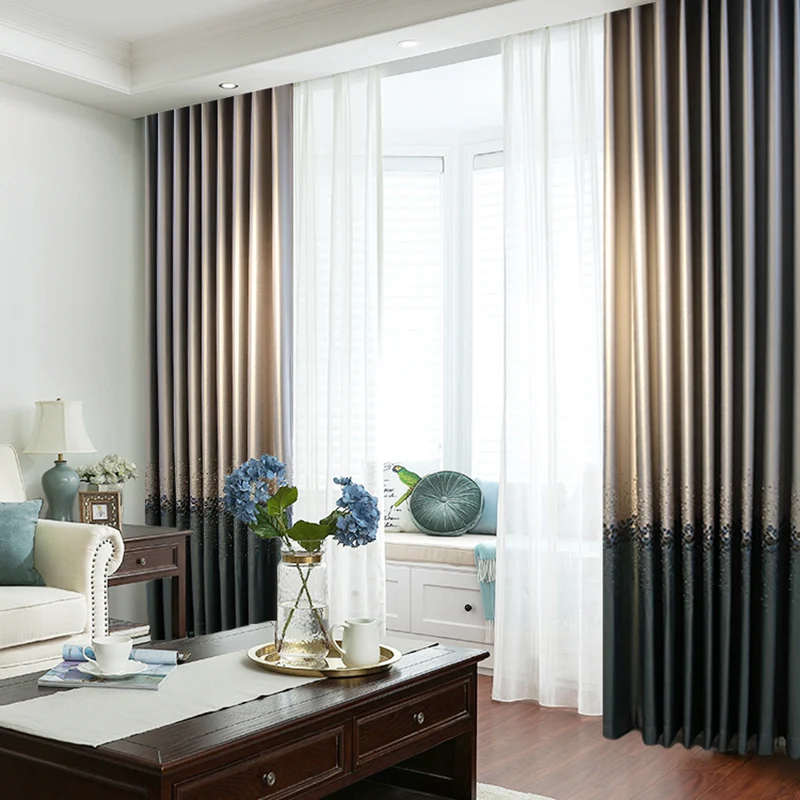 

Curtains for Living Room Bedroom Light Luxury Embroidered European American Pastoral Floor-to-ceiling Window Screens