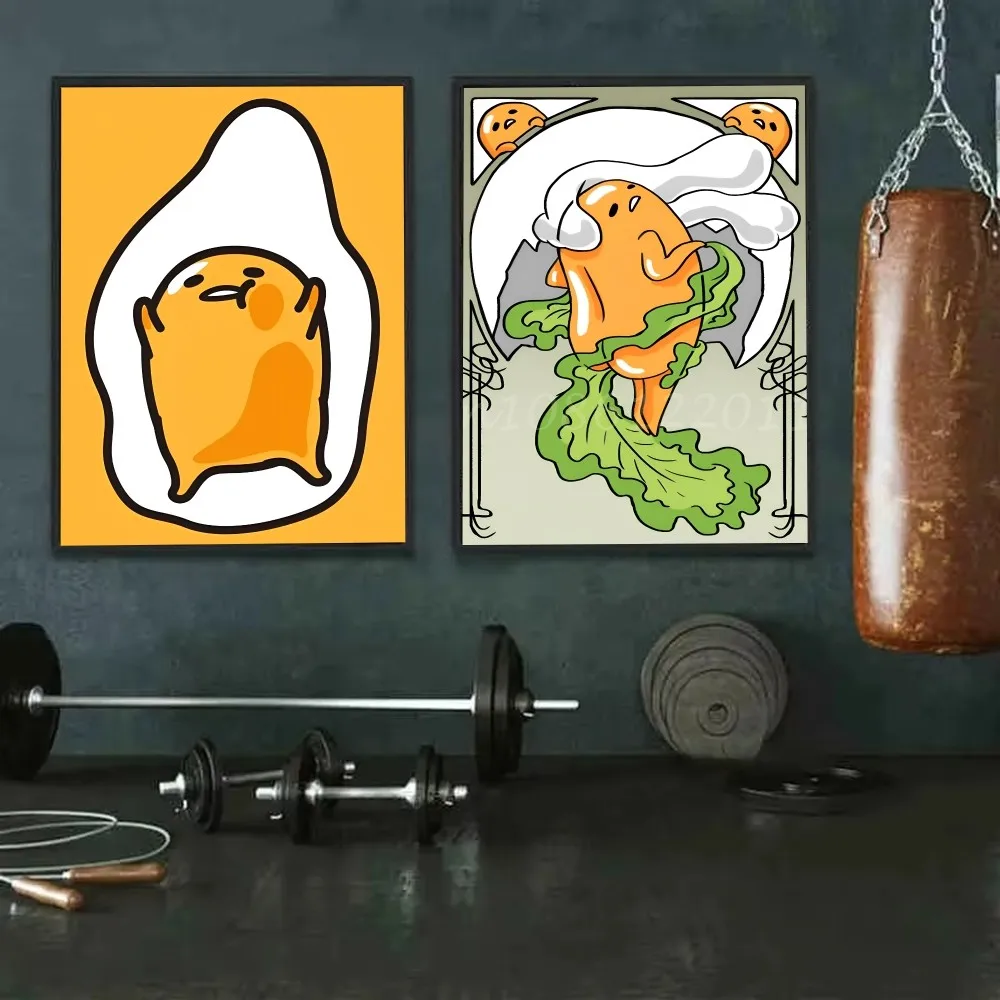 1 قطعة أنيمي الأصفر G-Gudetama المشارك ذاتية اللصق الفن ورق مقاوم للماء ملصق مقهى بار غرفة جدار ديكور