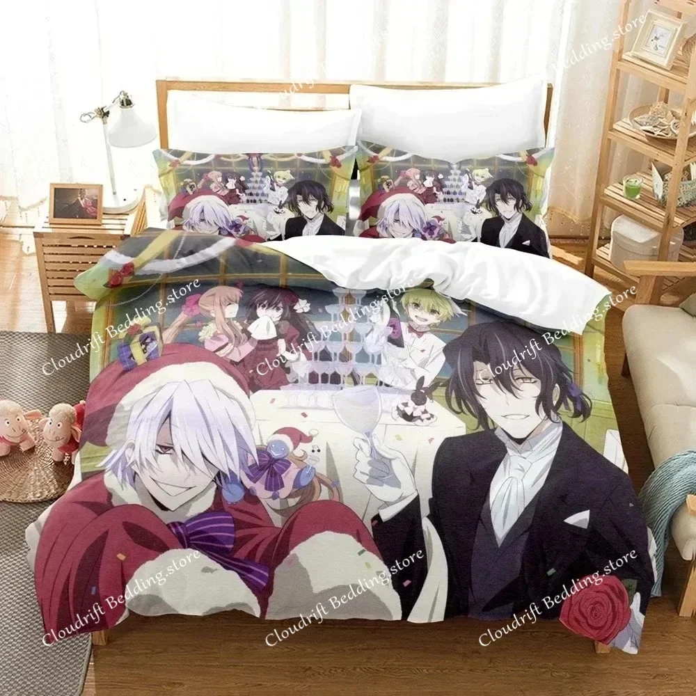 

3D Print Anime Pandora Hearts Bedding Set, Polyester Quilt Cover Pillowcase,King Queen Size Boys Girls Adults Duvet Cover Set