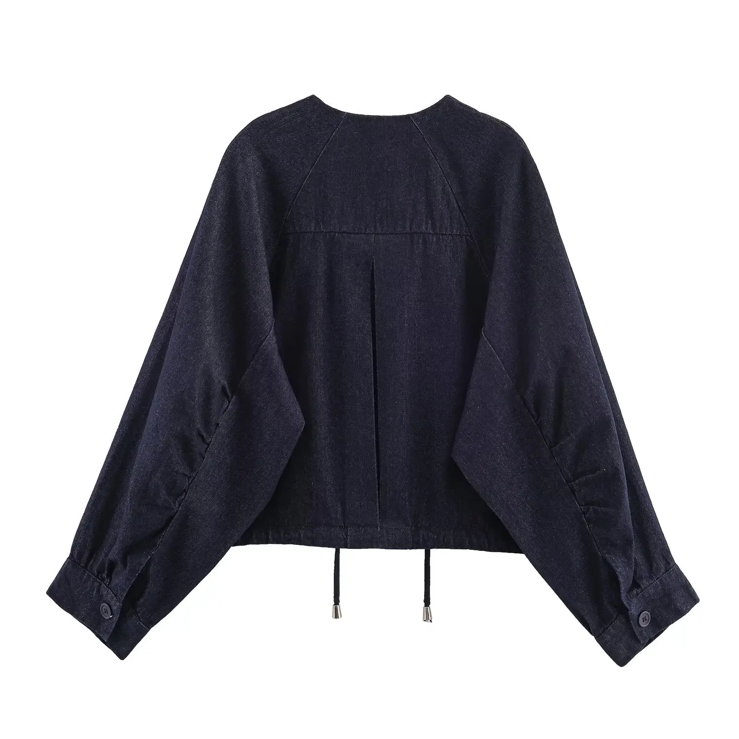 Set Jaket Denim Pendek dan Celana Jeans Wanita Gaya Eropa Musim Gugur Pakaian Luar Fashion E75010/1 Kualitas Ekspor