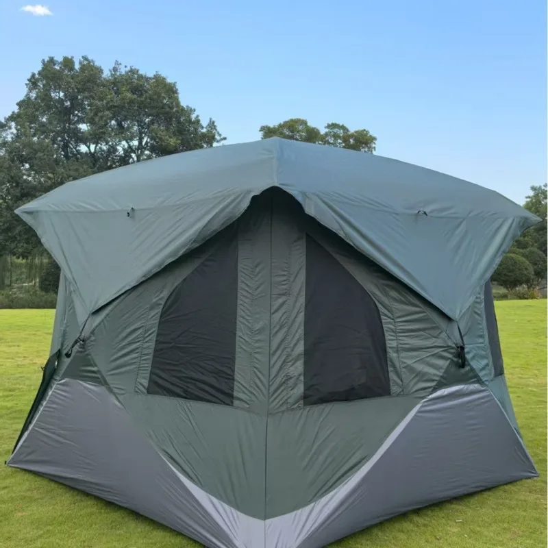 Outdoor quick-opening windproof and rain-proof easy to build multi-person leisure camping tents