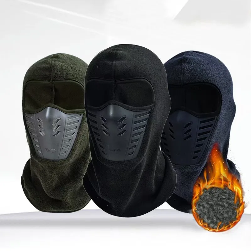 Motorcycle Mask Fleece Thermal Neck Full Face Mask Keep Warm Riding Balaclava Biker Ski Winter Windproof Dustproof Face Shield