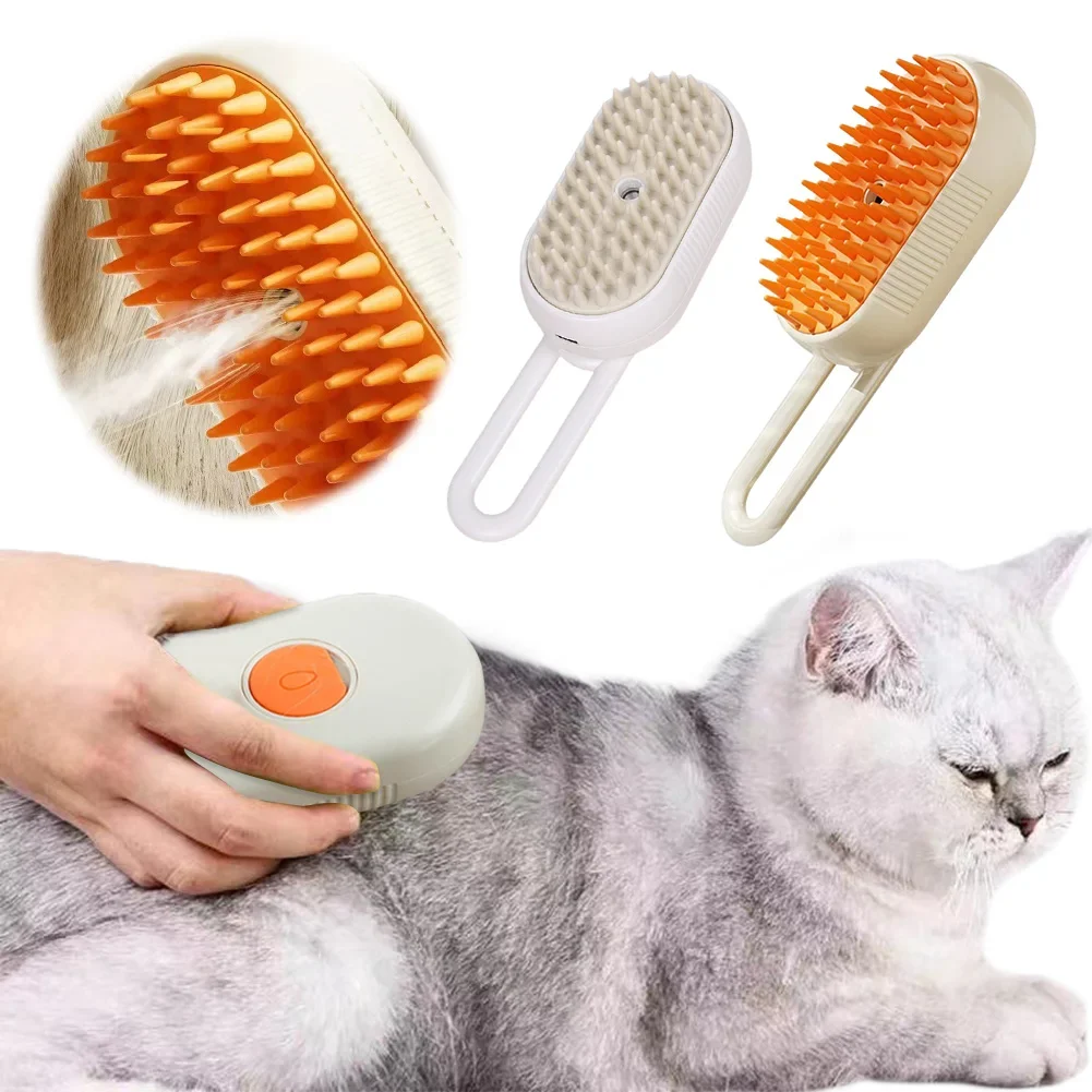 Pet electric no-wash spray comb brush, one-click anti-flying, bathing, massaging, and charging comb magic tool