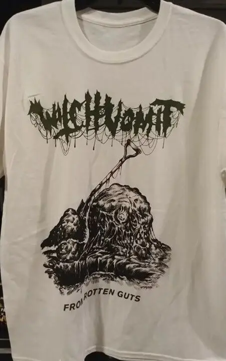

Футболка Witch Vomit, с гнилыми кишками, подарок для фаната рок, хлопковая рубашка TE5650