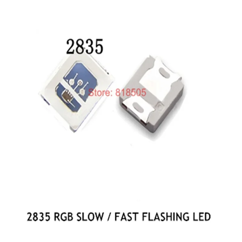 100PCS 2835 RGB LED Self-flashing LEDs with IC ( slow flash / fast flash ) 3.3-5.0v 20ma 2.8*3.5mm RED BLUE GREEN