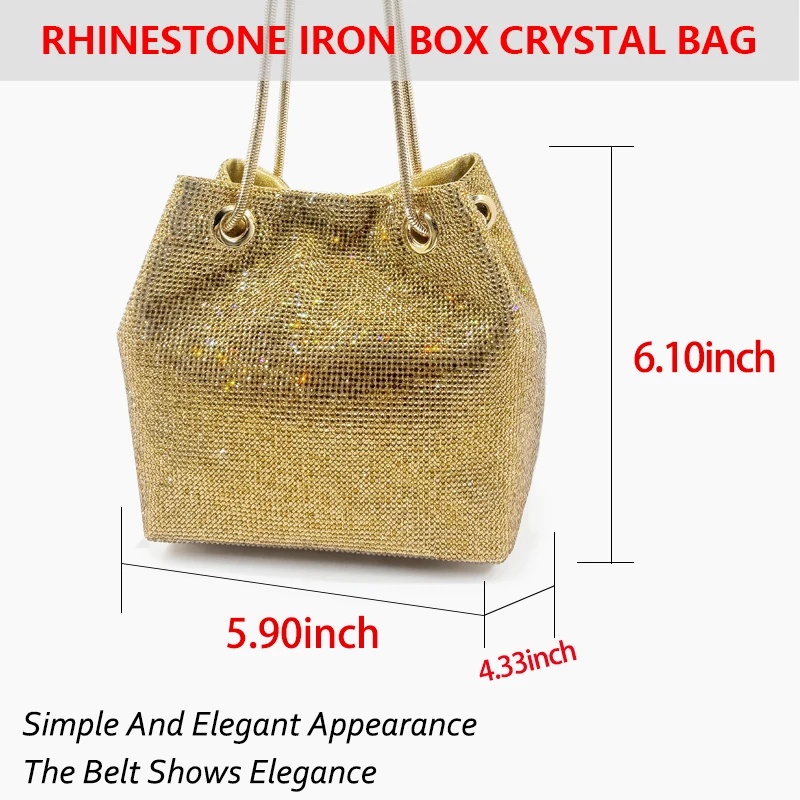 New Diamond Evening Bag Wedding Banquet Party Fashion Rhinestone Clutch Christmas Gift Women Crossbody Dinner Bag