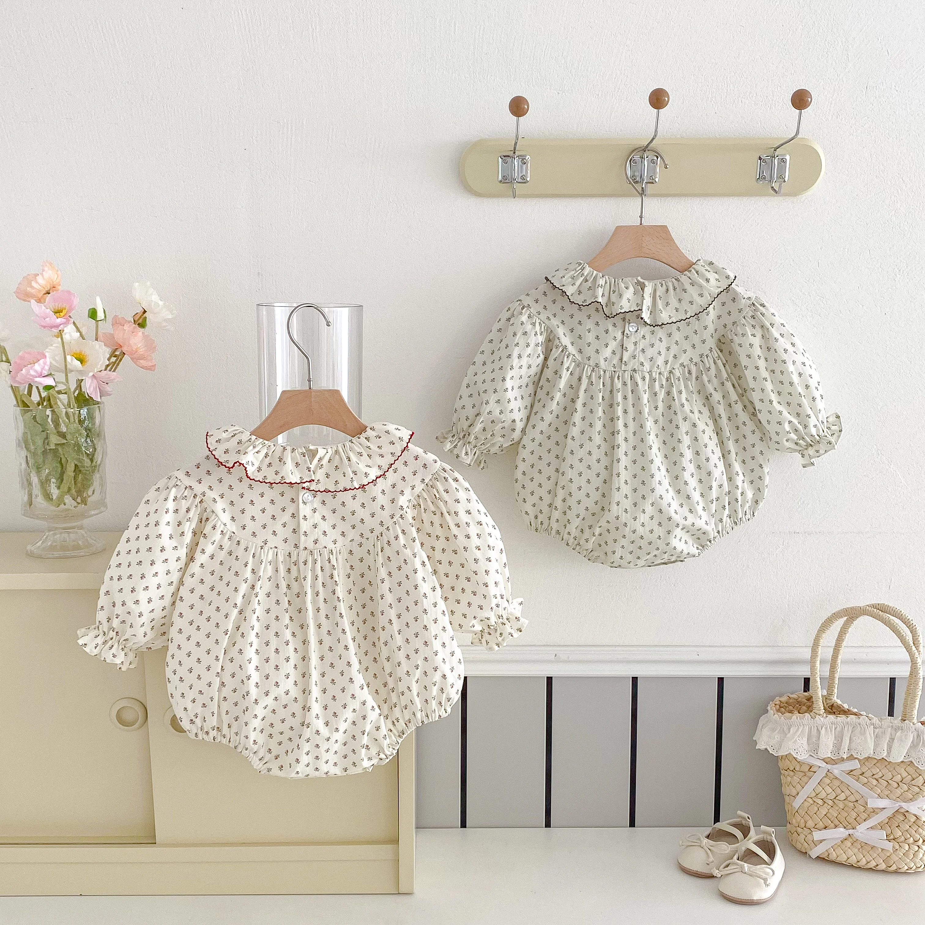 Infant Baby Rompers Infant Girls Princess Floral Long Sleeve Jumpsuit Newborn Rompers Baby Onepiece Fashion Baby Girl Clothes