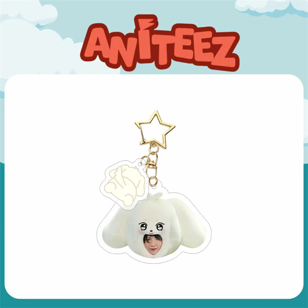 Korean Boy Group Ateez Keychains Aniteez Head Acrylic Pendant Keyring Hongjoong Seonghwa Yeosang Accessories Gift