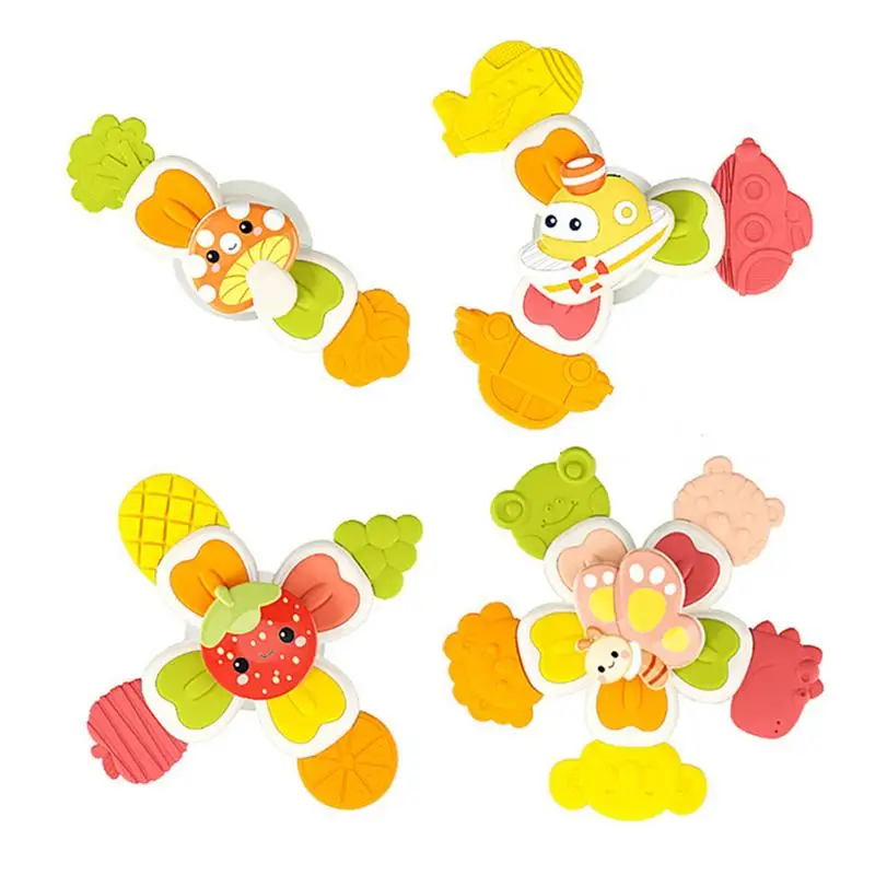 

Spinning Top Toy For Babies 4 Pieces Suction Cup Bath Spinner Toy Suction Toys For Baby High Chair Tray Bath Table Airplane