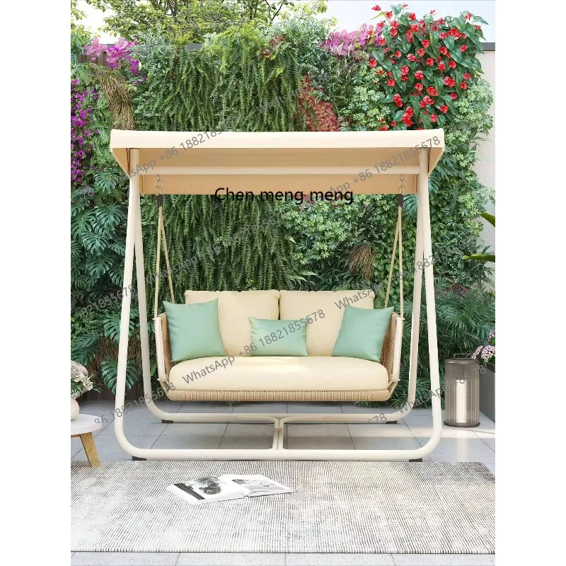 Outdoor Courtyard Swing Waterproof and Sunproof Home Multi-person Swing Outdoor Garden Villa