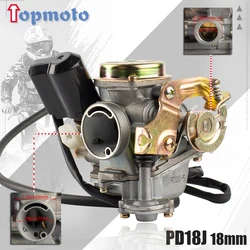 PD18J 18mm Motorcycle Carb Big Bore Carburetor CVK For Chinese GY6 50cc 60cc 80cc 100cc 139QMB 139QMA Scooter Moped ATV Go-Kart