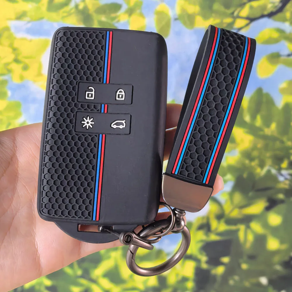 Key Sleeve With Keychain For Renault Clio Megane Kadjar Austral Captur Arkana Koleos Zoe Dacia Sandero Duster Jogger