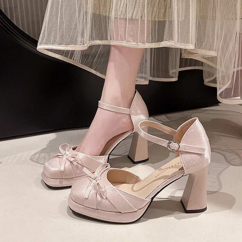 

Thick-soled, Thick and High-heeled, Bow-shaped, Waterproof Platform, Versatile, Comfortable, Anti-slip, Breathable Women's Shoes