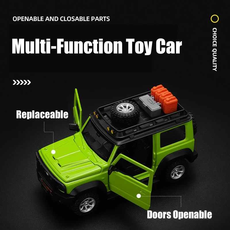 1/32 Suzuki Jimny SUV Assembled Modified Toy Car Model Diecast Alloy Miniature Free Wheels Collection Gift For Boys Children