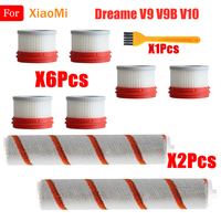 Roller HEPA Filter Replacement For XiaoMi Dreame V9 V9B V10 Wireless Handheld Vacuum Cleaner Roller Brush Parts Kit Spare Parts