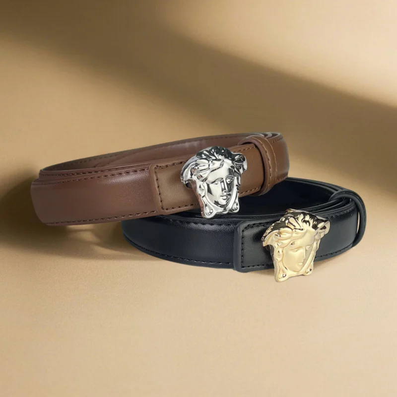 حزام جلد البقر الحقيقي GG للنساء مصمم فاخر للجنسين حزام رجالي أنيق حزام جينز حزام الخصر