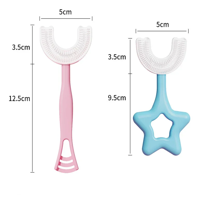 Solid Silicone Training 360 Toothbrush for Children Baby Kids Soft U-shaped Newborn Teeth Whitening Teethers Health Care Cleaner