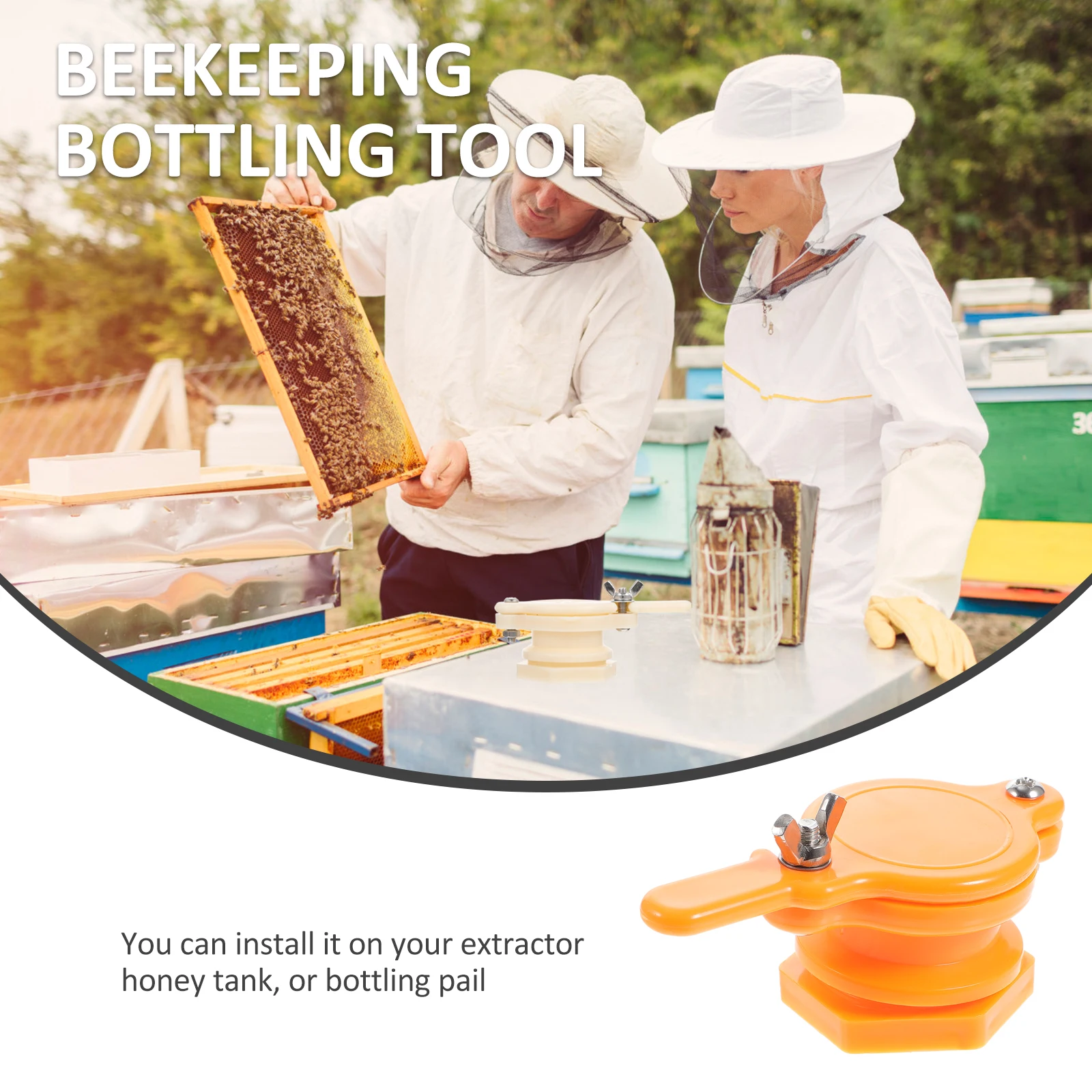 

2 pcs Nylon Gate Honey Tap With Stainless Steel Screws Removable Bracket For Honey Extractor Bucket Beekeeping Bottling Tool