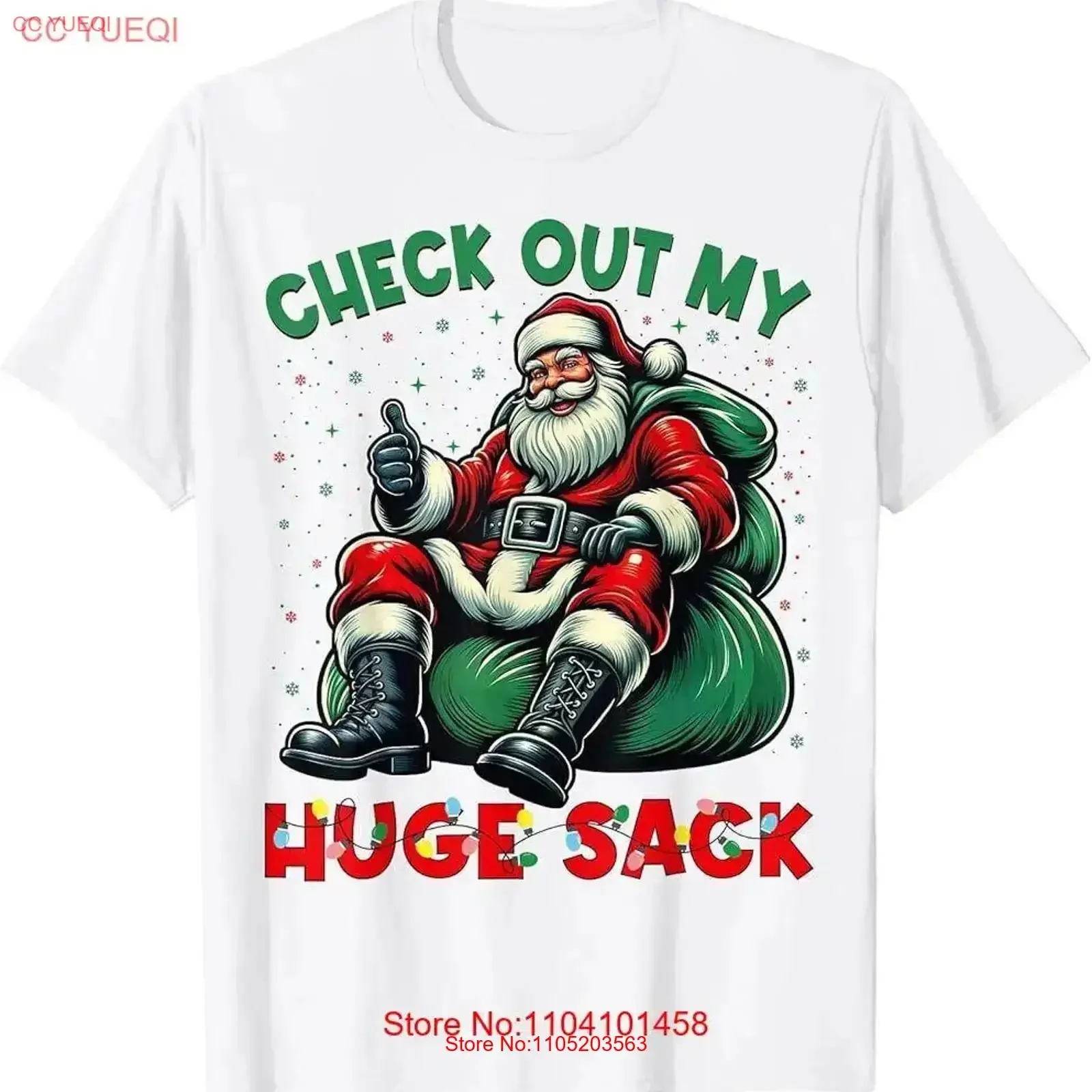 Check Out My Huge Sack Santa Christmas 2024 T Shirt vintage Washed Versatile Soft fashion Slightly Comfortable Unisex