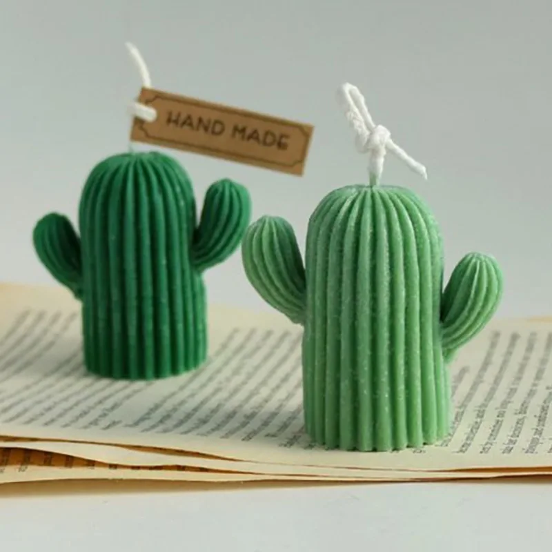 Molde de vela de silicona de planta de Cactus, adorno suculento de simulación DIY, molde de silicona de yeso, suministros de fabricación de velas de