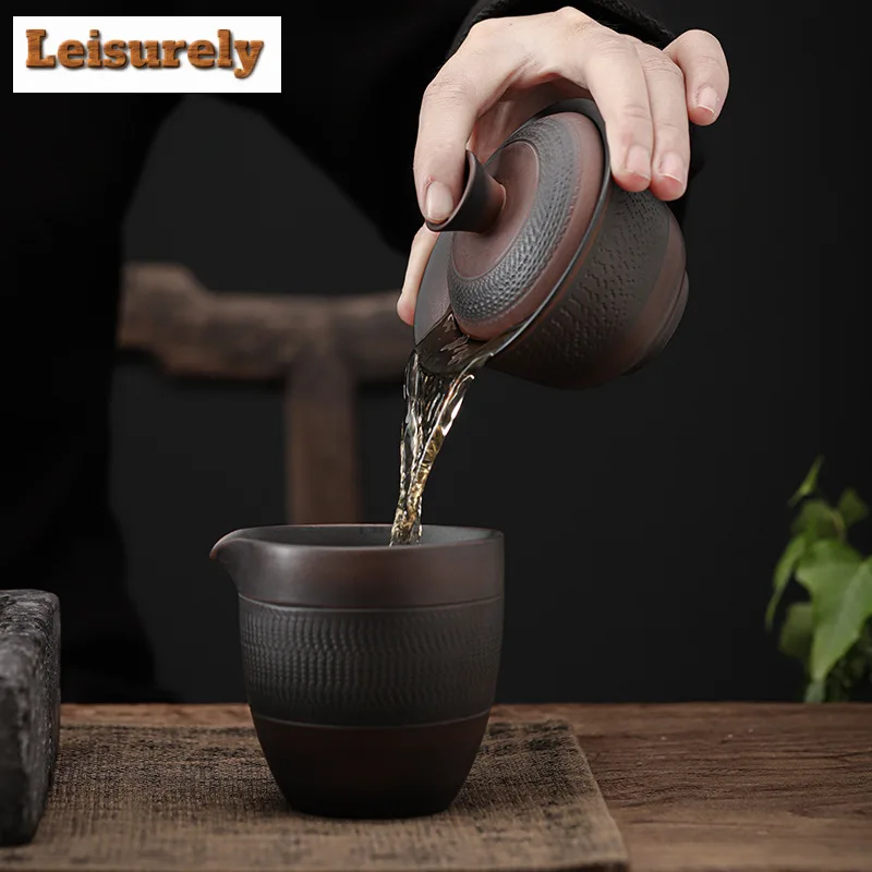 Zen Qingxi Purple Pottery Gaiwan Handmade Jumping Knife Tea Bowl Tea Tureen Household Tea Brewing Cover Bowl Teaware Collection