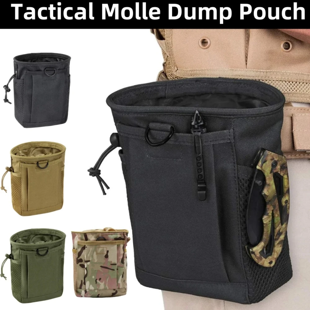 Outdoor Molle Drawstring Ammunition Bag Adjustable Utility Belt Fanny Hip Waist Bag Outdoor Ammo Storage Pack Ammo Bag