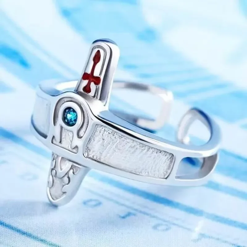 Sword Art Online Retro Kirito Asuna Cross Open Ring For Lovers Women Men Adjustable Metal Finger Rings Party Jewelry Anillo view 5