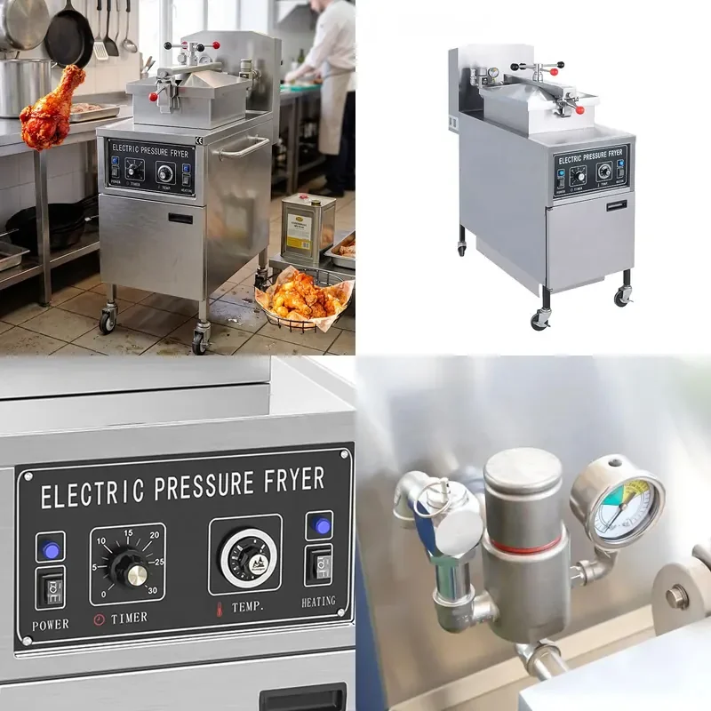 Commercial Electric Pressure Fryer for Chicken High Pressure Stainless Steel Deep Fryer for Restaurant Kitchen Use
